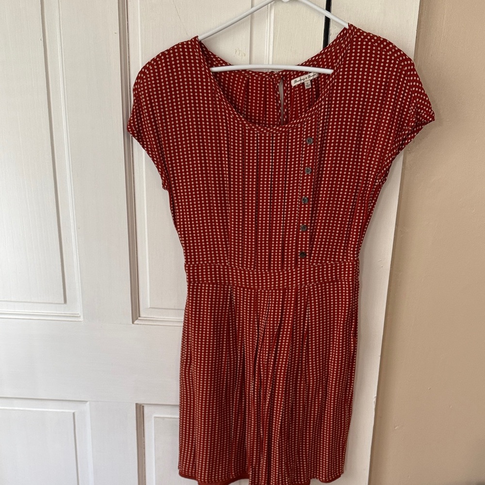 Chic Red Button-Detail Mini Dress